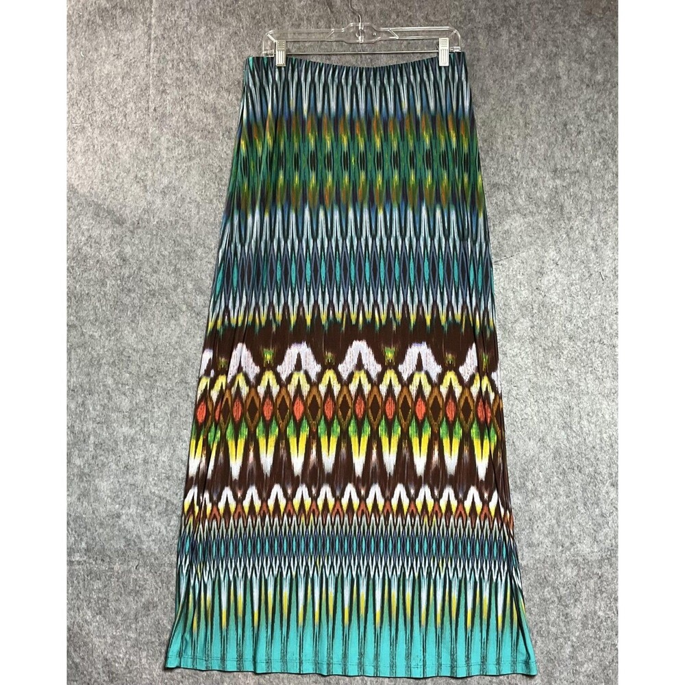 Cato Skirt Womens Medium Multicolor Geometric Jersey Maxi Elastic Waist Boho